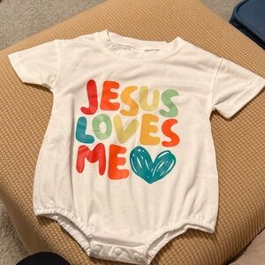 Colorful 'Jesus Loves Me' Kids One Piece